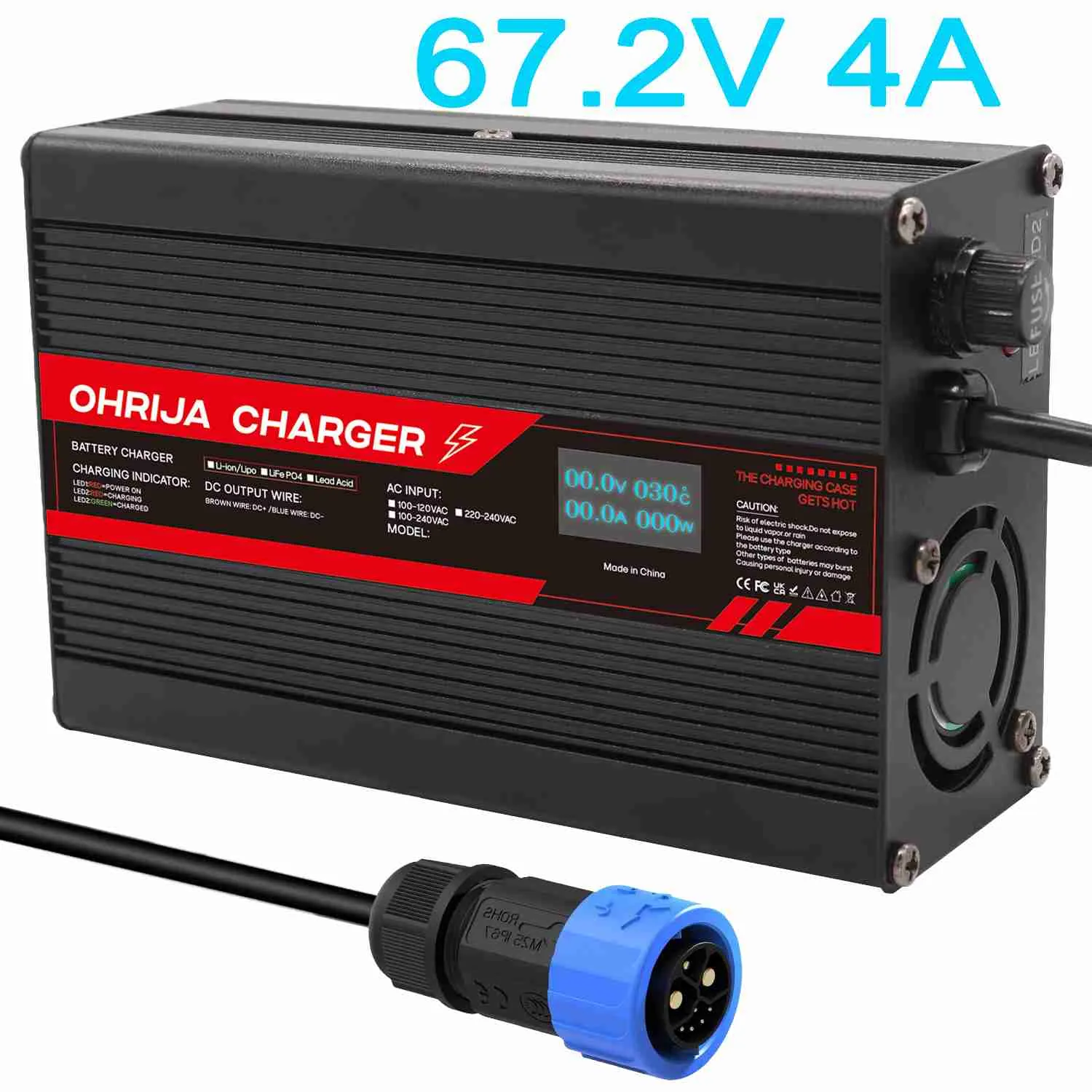 Charger 1: OHRIJA 67.2V 4A OLED Charger (Master Performance)