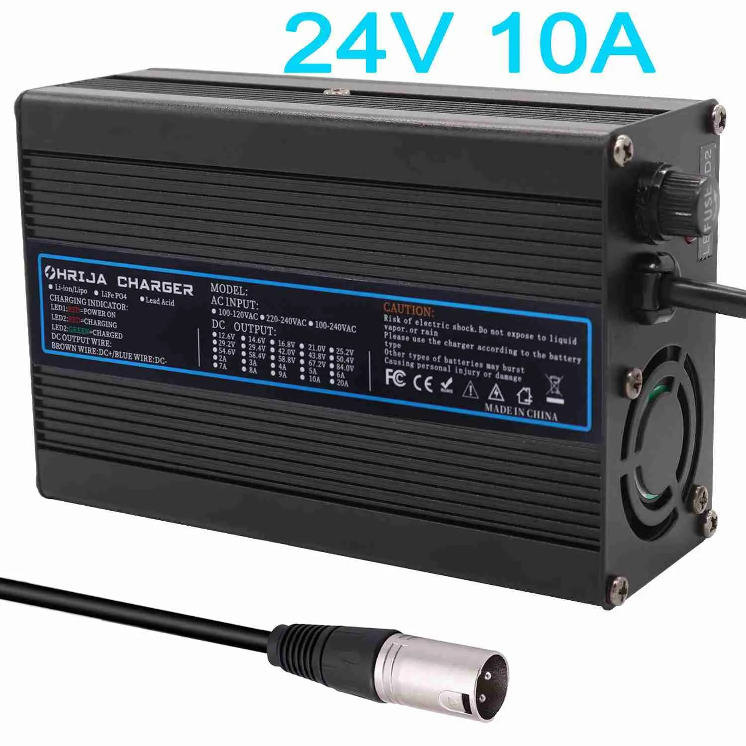 8 Tips for Choosing the Right Lead-Acid Battery Charger 2 OHRIJA 24V 10A electric wheelchair battery charger with aluminum alloy shell