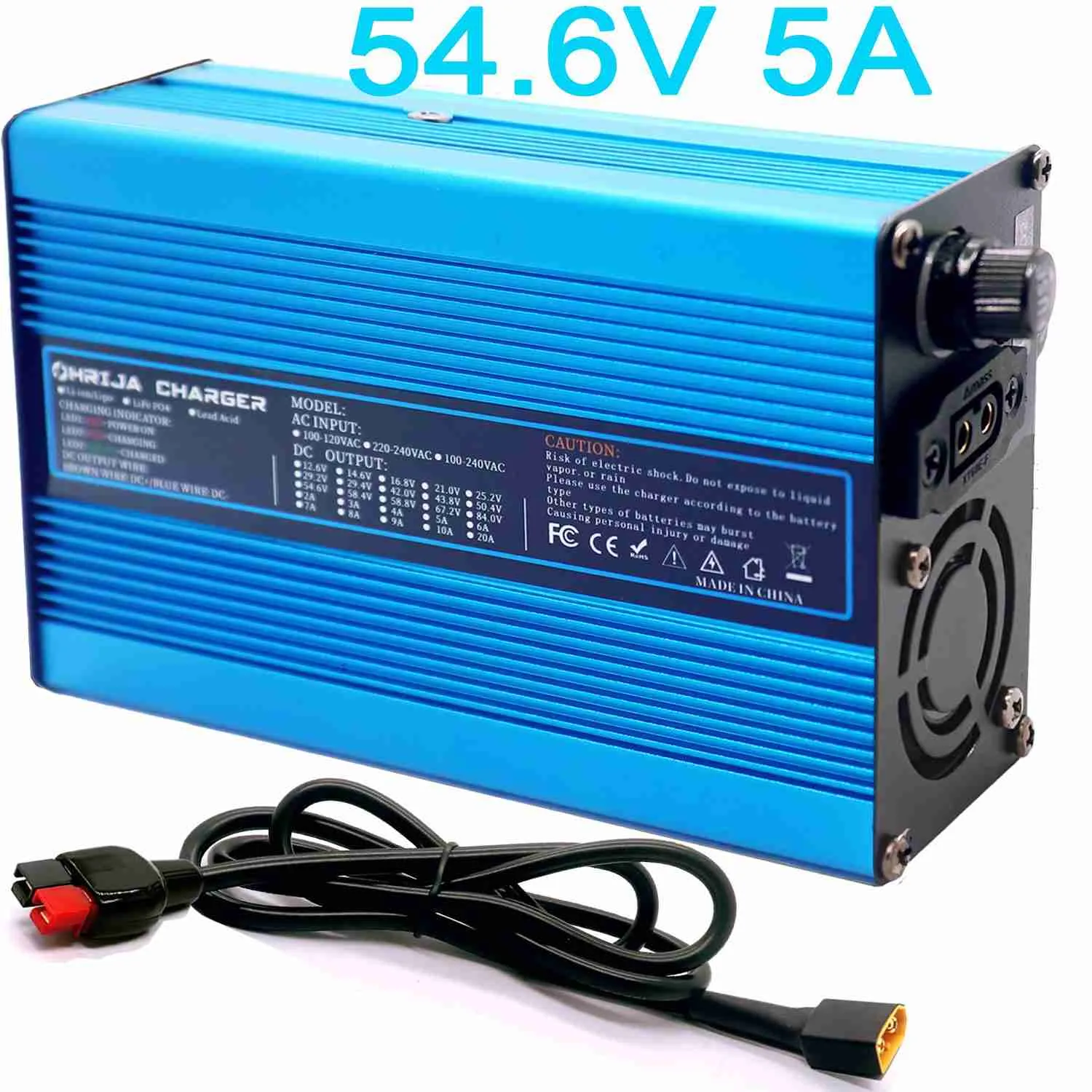 1. Carregador de bateria para bicicleta elétrica OHRIJA 48 V (54,6 V 5 A)