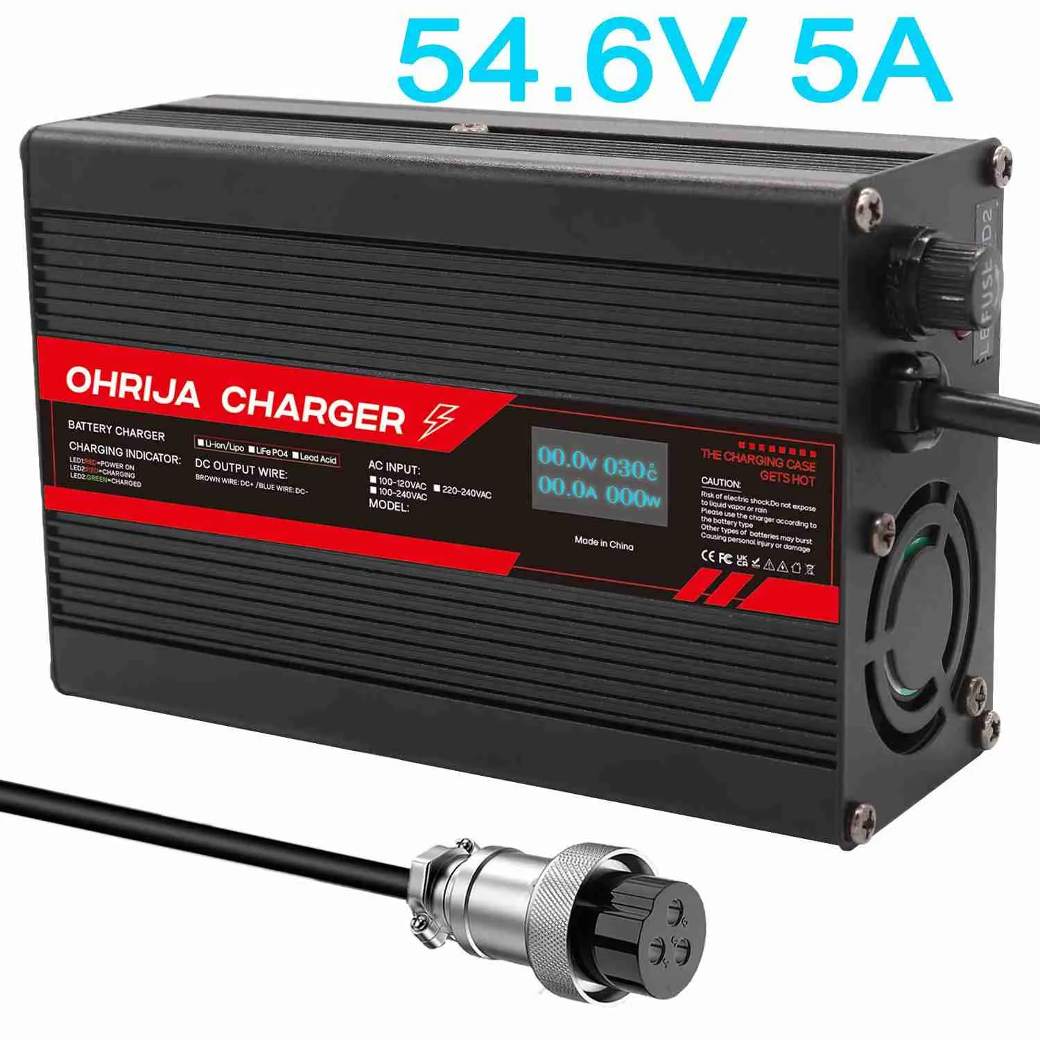 3. OHRIJA HRH300 48V OLED Smart Charger (Best Tech)