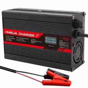 OHRIJA 전동 스쿠터 충전기(29.4V 10A, OLED 디스플레이)는 7S 25.9V 리튬 이온 배터리에 적합합니다.