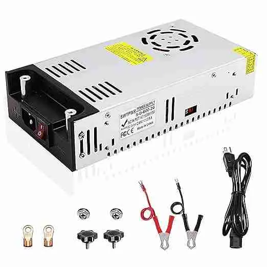 Alimentatore 12V 12V 50A 600W Convertitore da CA a CC Trasformatore da 110V/120V a 12V Driver LED Ventola di raffreddamento intelligente Progettato per strisce LED, CCTV e dispositivi per auto (DC12V, 12V-50A-600W) 5 24V25A fai da te