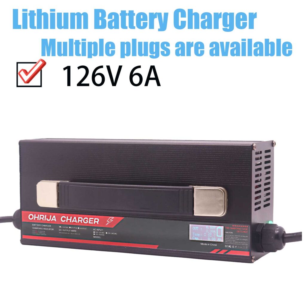 6 Steps to Manually Charge a Scooter Battery Safely and Effectively 4 OHRIJA 126v lithium ion battery charger 126V 6A charger makes it suitable for 30S 111V Li-ion Battery Chargers