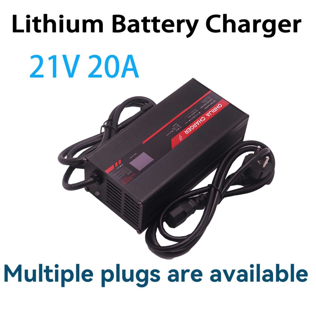 6 Steps to Manually Charge a Scooter Battery Safely and Effectively 7 OHRIJA 21v lithium ion battery charger 21V 20A charger makes it suitable for 5S 18.5V Li-ion Battery Chargers