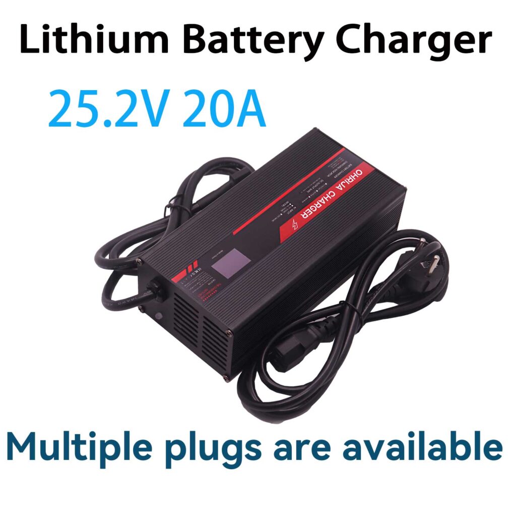 6 Steps to Manually Charge a Scooter Battery Safely and Effectively 8 OHRIJA 24v lithium ion battery charger 25.2V 20A charger makes it suitable for 6S 22.2V Li-ion Battery Chargers