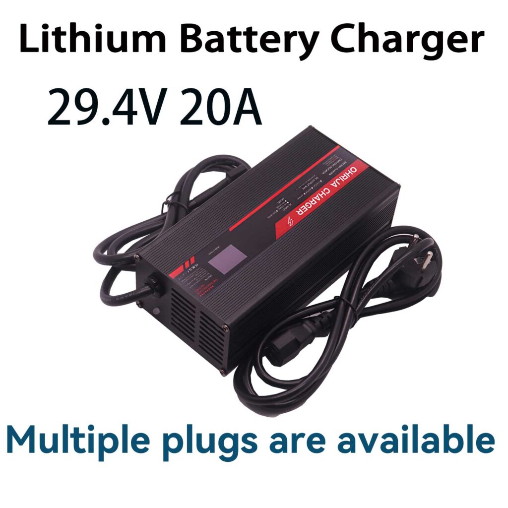 OHRIJA 24v lithium ion battery charger 29.4V 20A charger makes it suitable for 7S 25.9V Li-ion Battery Chargers