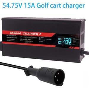 OHRIJA 54.75V 15A Golf Cart Chargers 48V Lithium Golf Cart Battery Chargers Lifepo4 Golf Cart Chargers