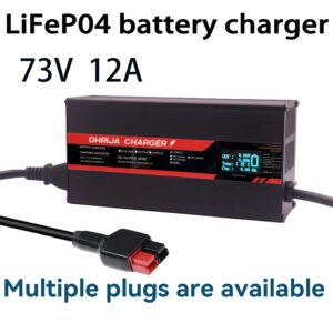 El cargador de baterías OHRIJA 72V Lifepo4 73V 12A lo hace adecuado para baterías 20S 73V Lifepo4