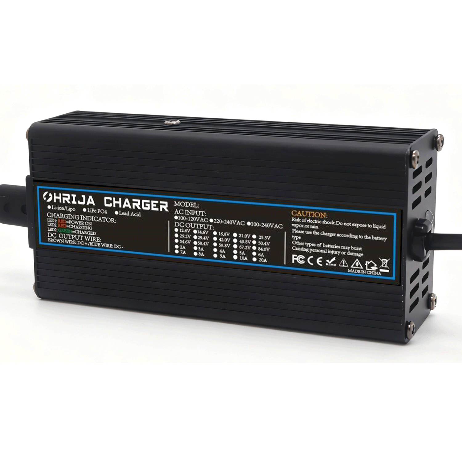 OHRIJA 54.6V 2A Aluminum Alloy Lithium Battery Charger for 48V Electric Scooter/Balancing Vehicle/Electric Vehicle (13 Series 48V Lithium Battery) 13 2