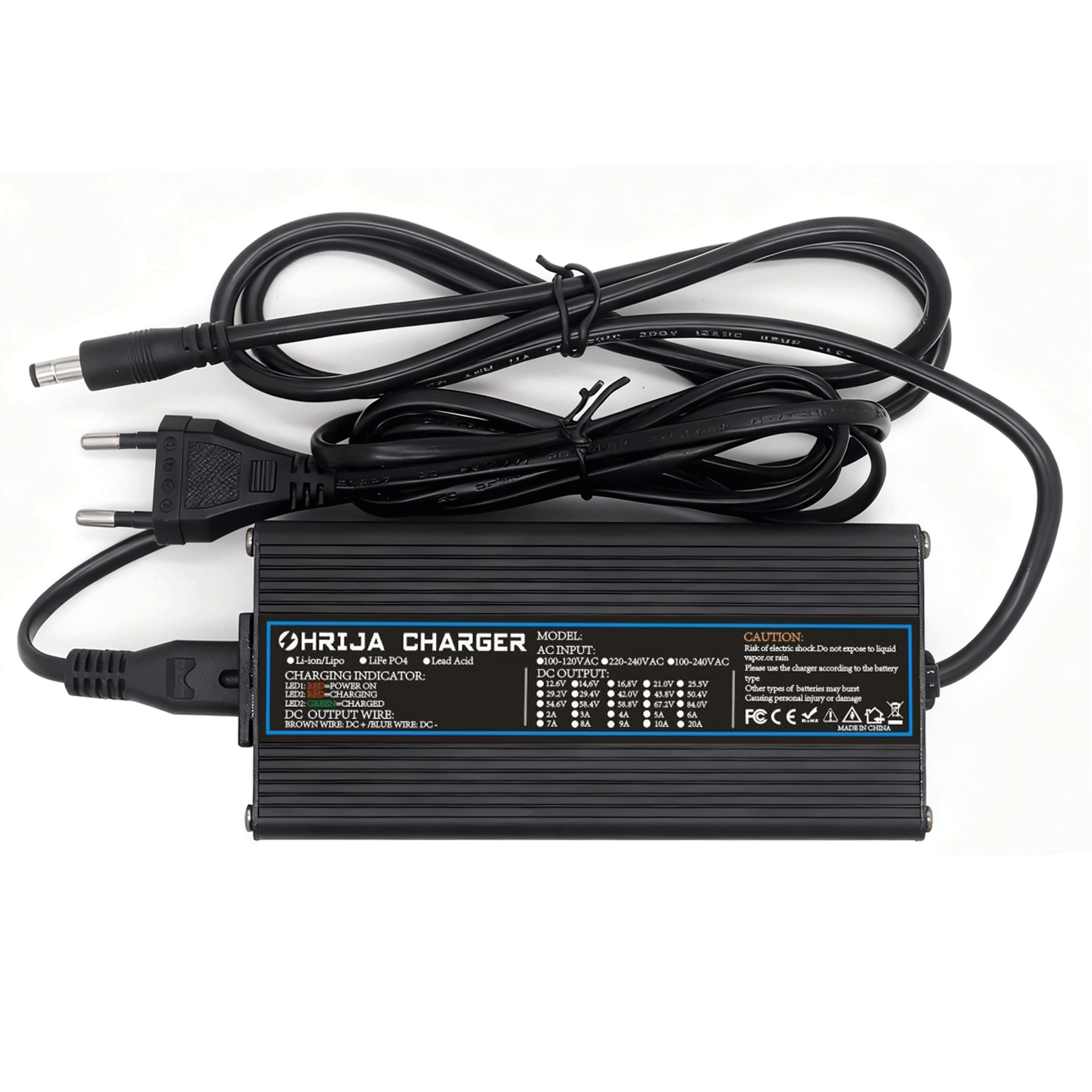 OHRIJA 54.6V 2A Aluminum Alloy Lithium Battery Charger for 48V Electric Scooter/Balancing Vehicle/Electric Vehicle (13 Series 48V Lithium Battery) 5 4