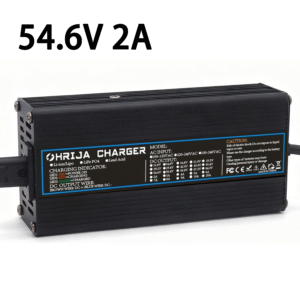 OHRIJA 54.6V 2A Aluminum Alloy Lithium Battery Charger for 48V Electric Scooter/Balancing Vehicle/Electric Vehicle (13 Series 48V Lithium Battery)