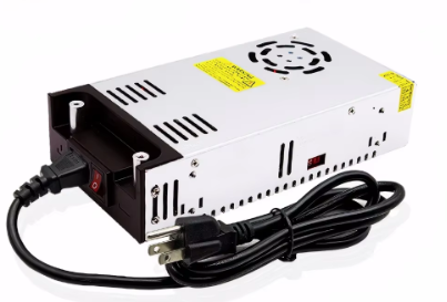 360W 24V power supply with alligator clips for field maintenance
