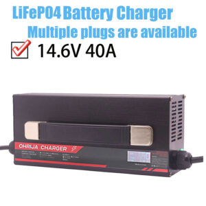OHRIJA 14.6v LiFeP04 battery charger 14.6V 40A charger makes it suitable for 4S 12V LiFeP04 Battery Chargers
