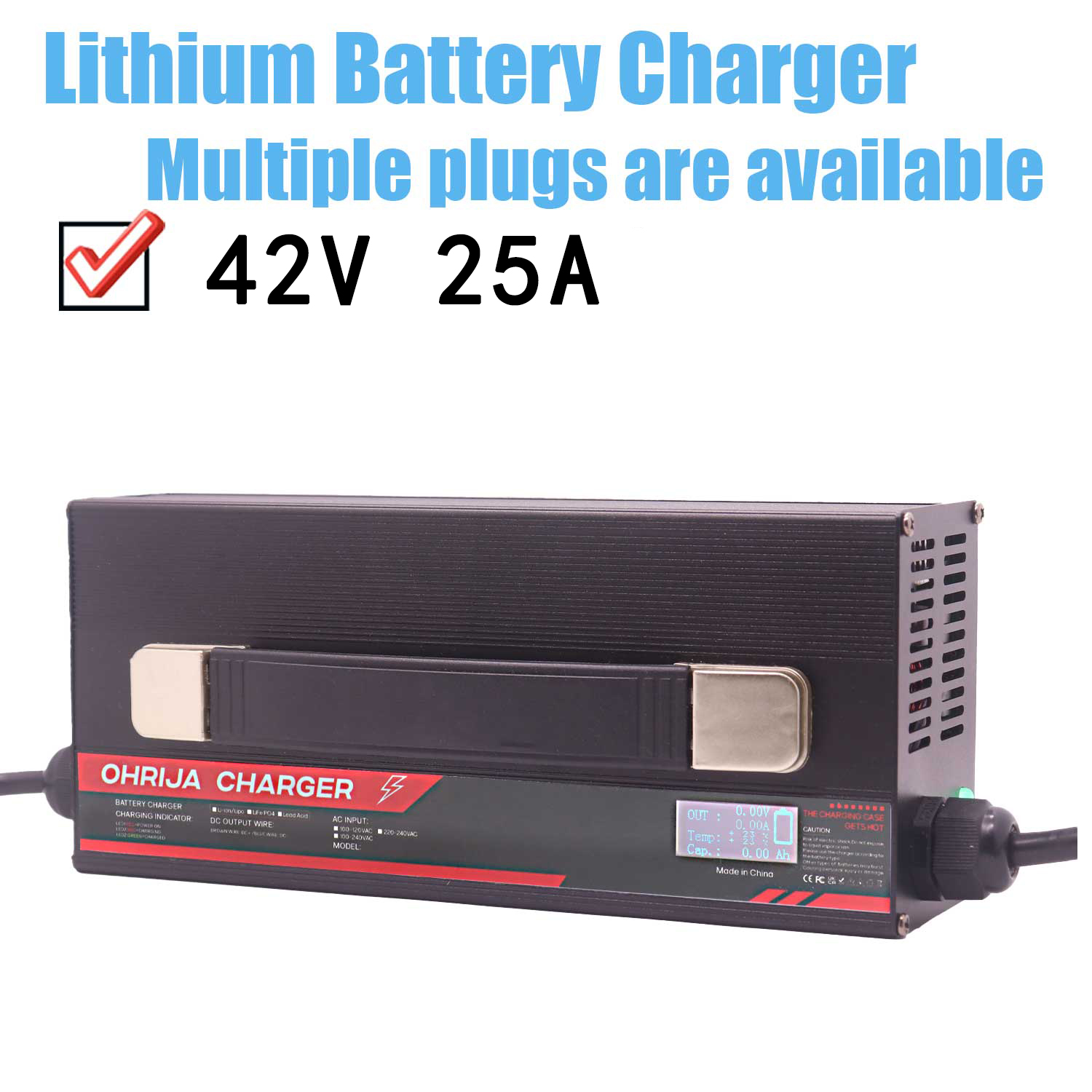 OHRIJA 42v lithium ion battery charger 42V 25A charger makes it suitable for 10S 36V Li-ion Battery Chargers 1 OHRIJA 42v lithium ion battery charger 42V 25A charger makes it suitable for 10S 36V Li-ion Battery Chargers