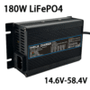 OHRIJA 180W LiFePO4 Battery Charger | Wide AC Input, Optional EU/US/UK/AU Plugs & Multiple Custom DC Output Connectors