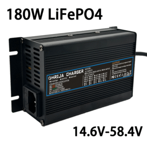OHRIJA 180W LiFePO4 Battery Charger | Wide AC Input, Optional EU/US/UK/AU Plugs & Multiple Custom DC Output Connectors