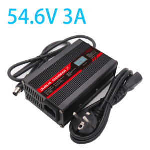 OHRIJA 54.6V 2A 2.5A 3A Lithium Battery Charger with LCD Digital Display | 48V 13S Li-ion Battery Pack CC CV Smart Charger