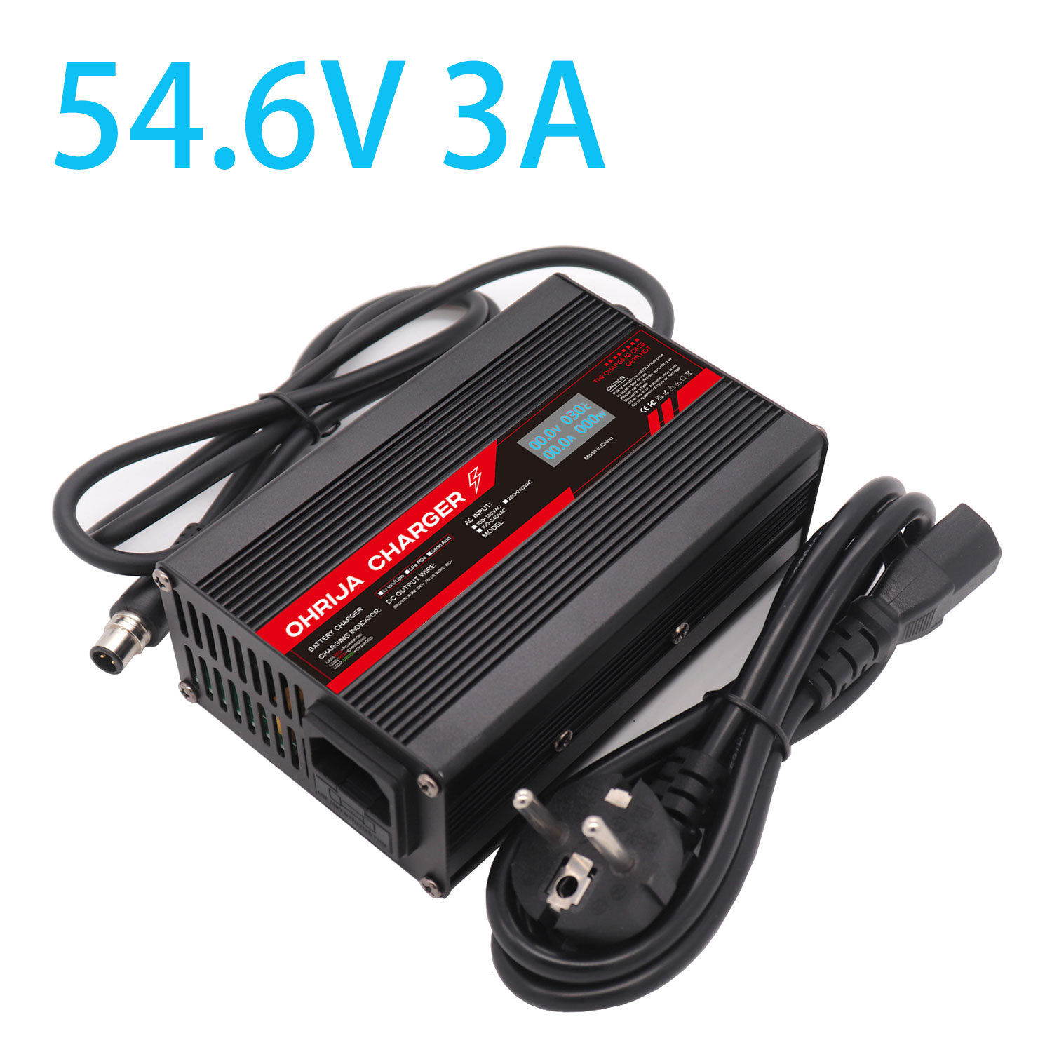 OHRIJA 54.6V 2A 2.5A 3A Lithium Battery Charger with LCD Digital Display | 48V 13S Li-ion Battery Pack CC CV Smart Charger 1 OHRIJA 54.6V 2A 2.5A 3A Lithium Battery Charger with LCD Digital Display | 48V 13S Li-ion Battery Pack CC CV Smart Charger